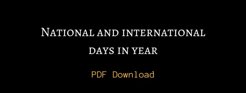 Important Days in Year - National and International