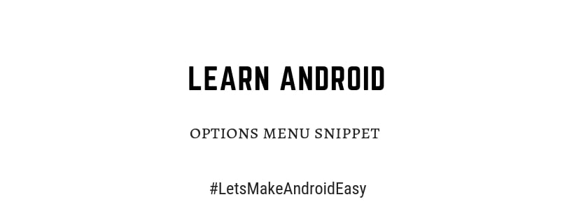 Android Program - Options Menu