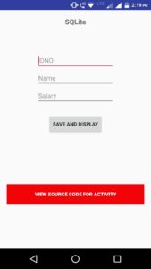 Android Sqlite Database Example