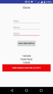 Android Sqlite Database Example
