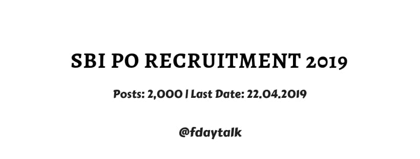 SBI PO Recruitment 2019