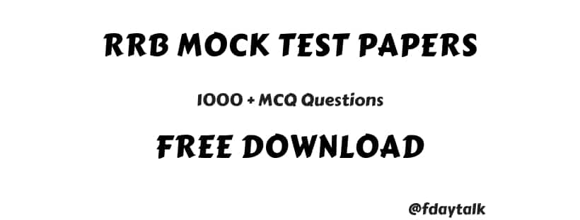 RRB NTPC Mock Test Papers | 1000+ MCQ questions