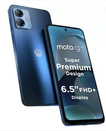 Motorola Moto G14 - Front View with 6.5-inch FHD+ Display and Punch-Hole Camera