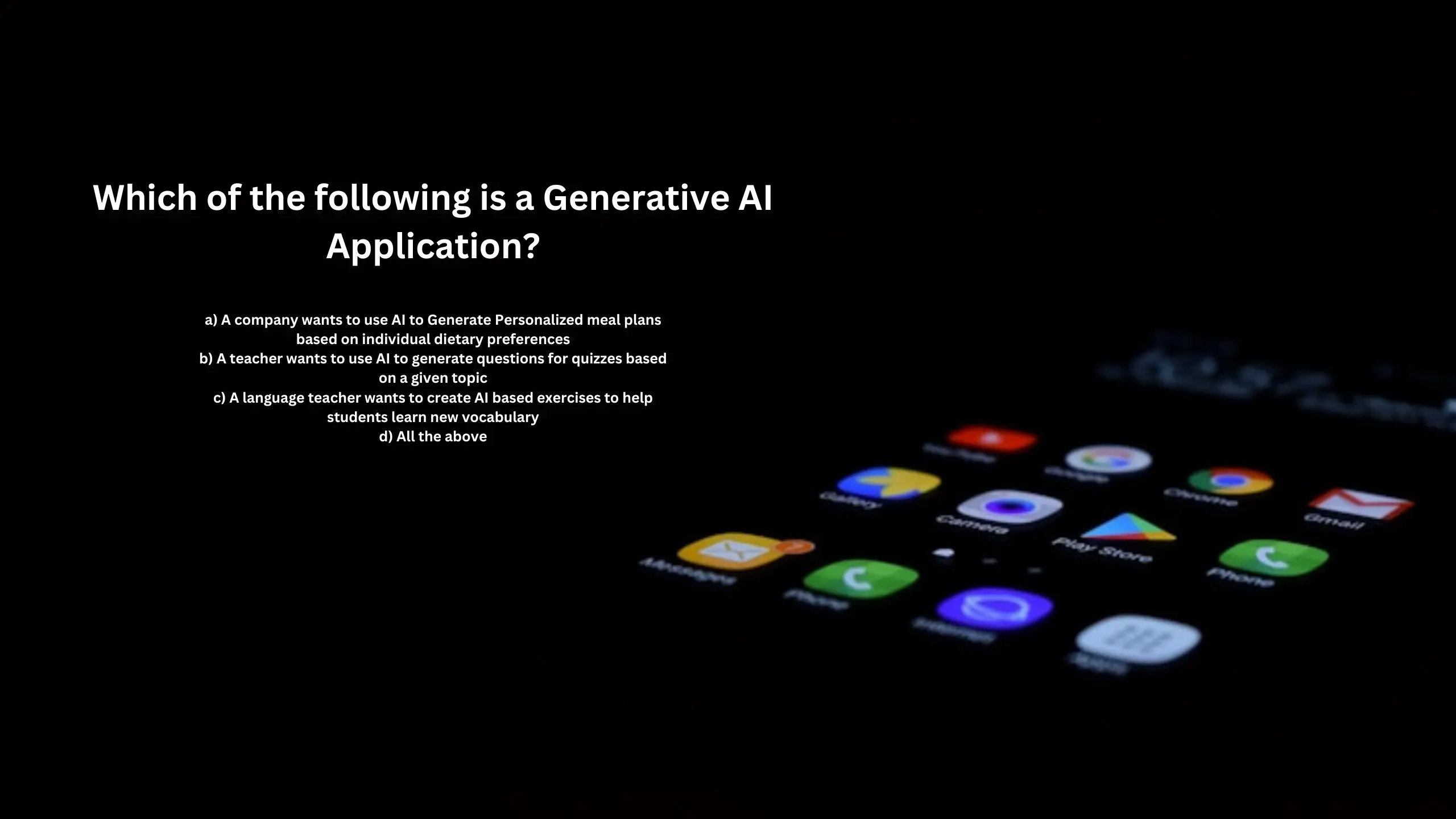 Which of the following is a Generative AI Application?