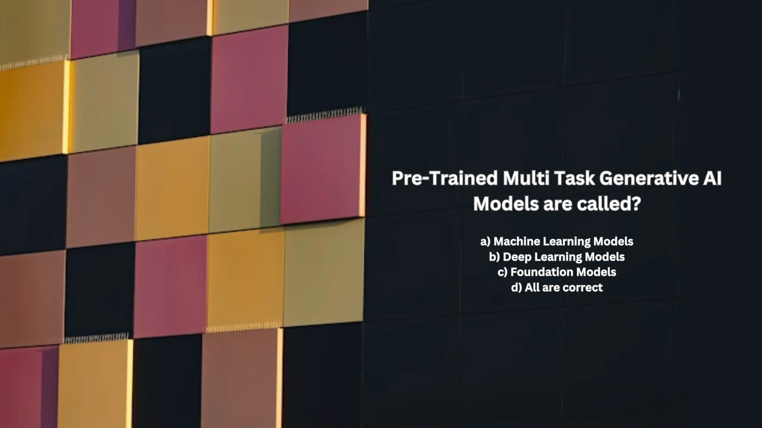Pre-Trained Multi Task Generative AI Models are called