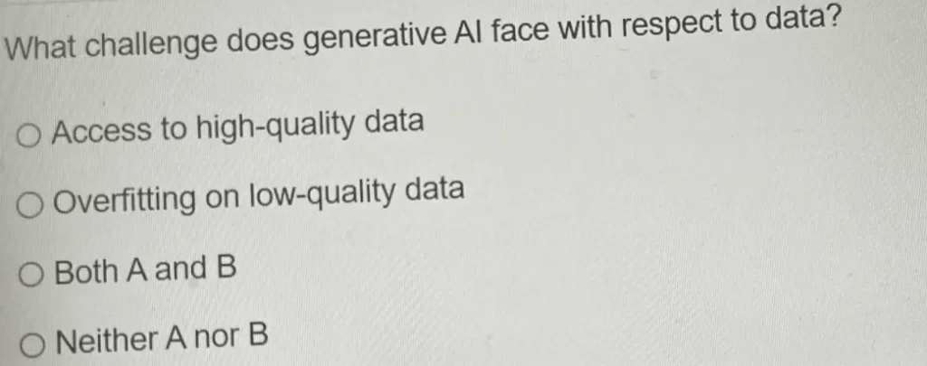 What challenge does generative Al face with respect to data?