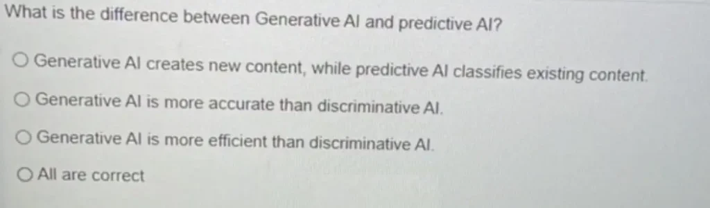 What is the difference between Generative Al and predictive Al?