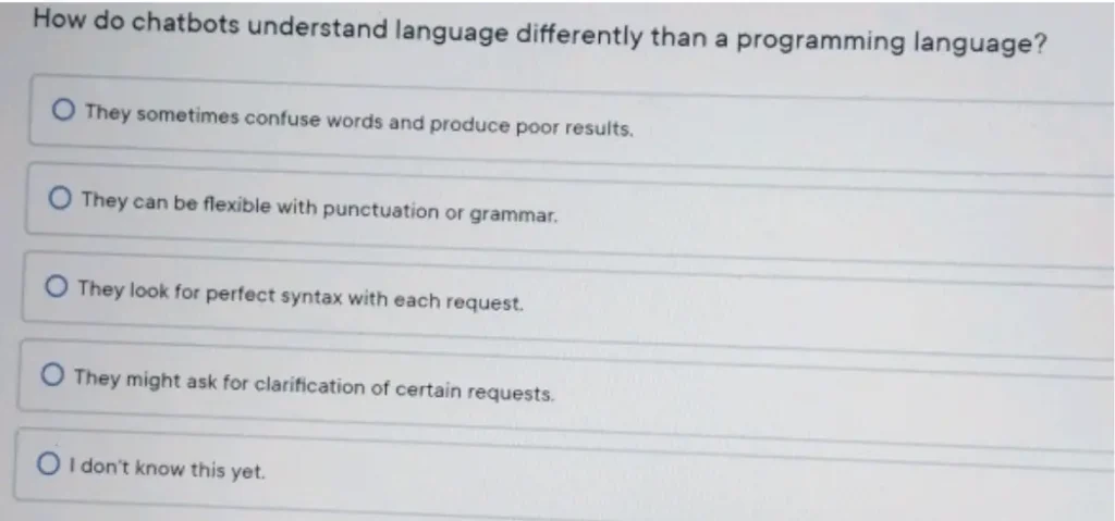 How do chatbots understand language differently than a programming language?