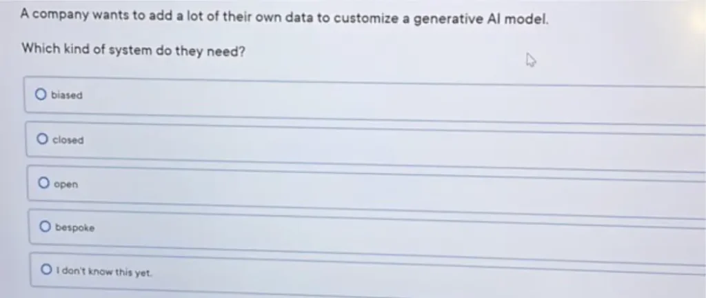 A company wants to add a lot of their own data to customize a generative Al model