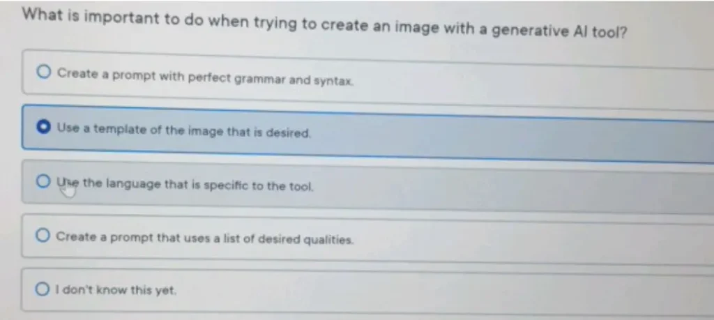 What is important to do when trying to create an image with a generative Al tool