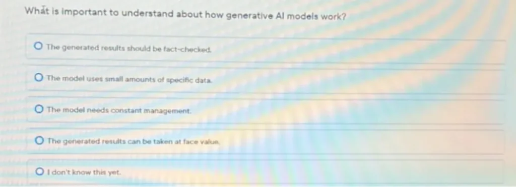 What is important to understand about how generative Al models work
