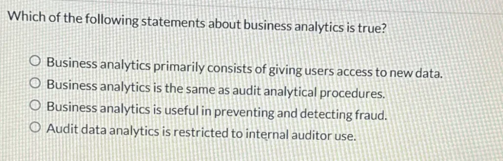 Which of the following statements about business analytics is true?