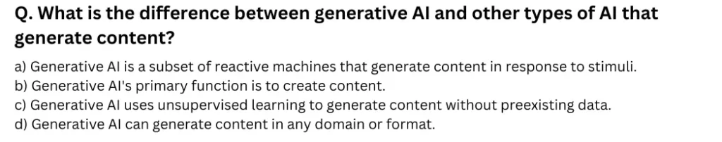 What is the difference between generative AI and other types of AI that generate content?