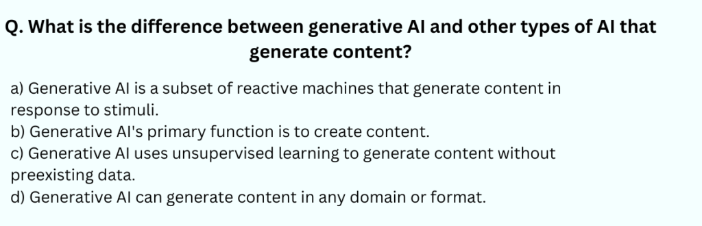 What is the difference between generative AI and other types of AI that generate content?