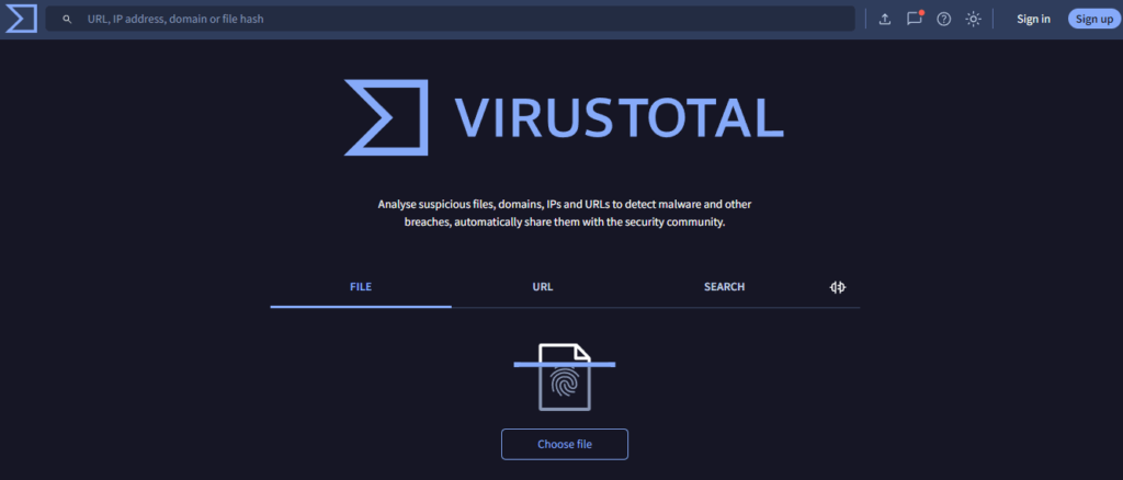 VirusTotal Malware Analysis Tool