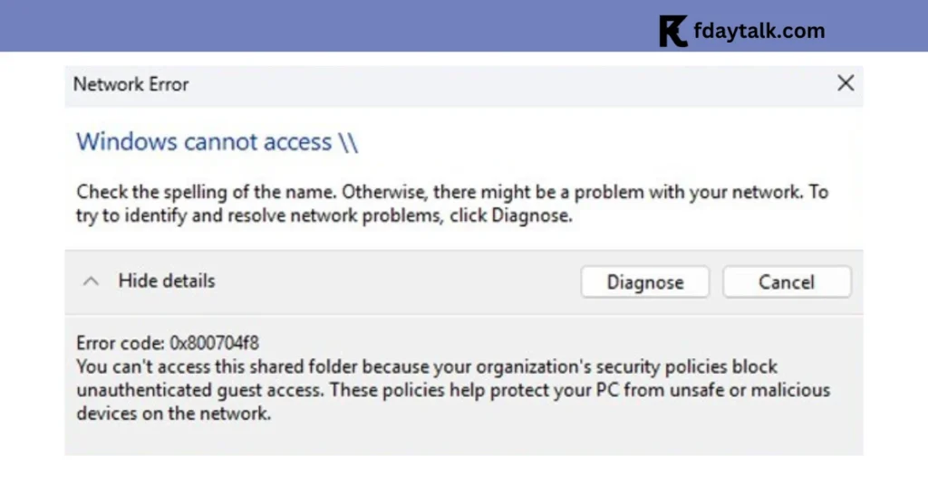 How to Fix Error Code 0x800704f8 on Windows