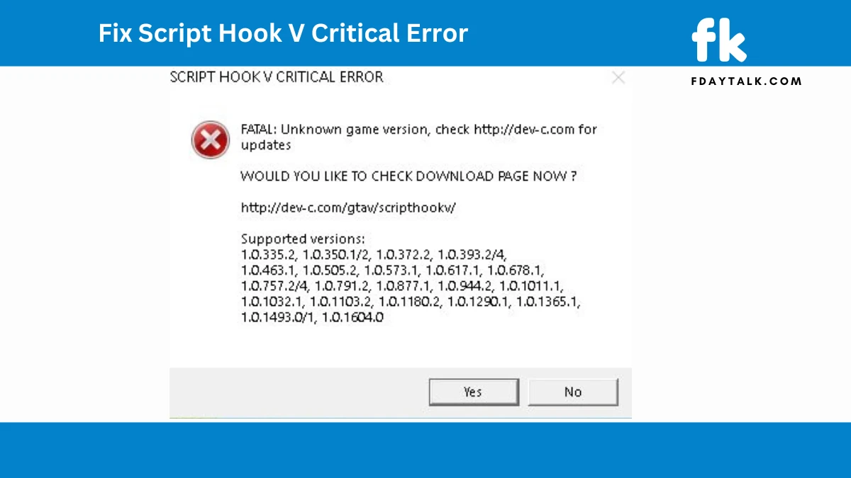 How to Fix Script Hook V Critical Error in GTA V