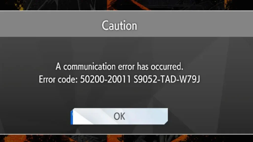 Communication Error S9052-TAD-W79J