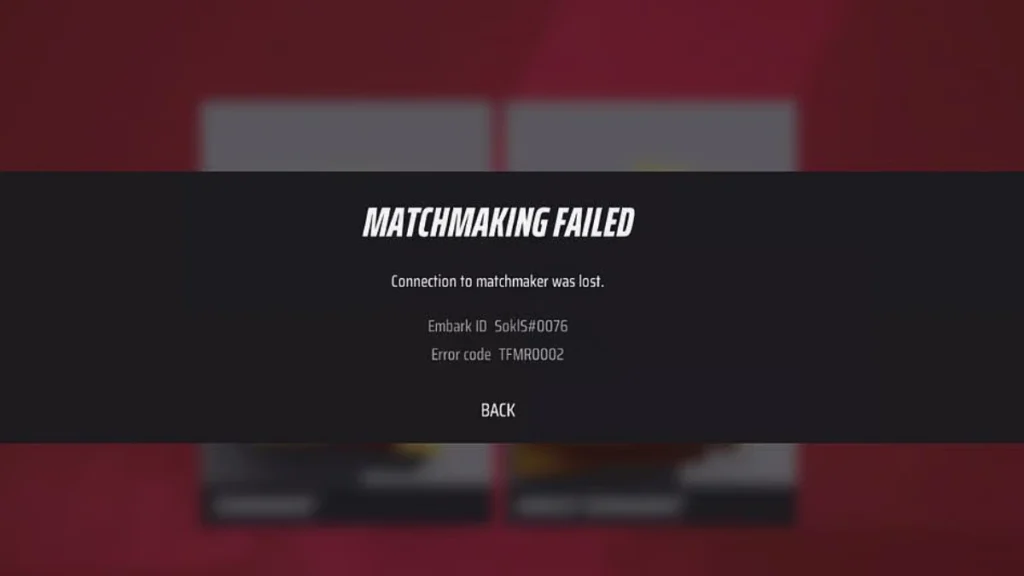 How to Fix Error Code TFMR0002 in The Finals (Matchmaking Failed)