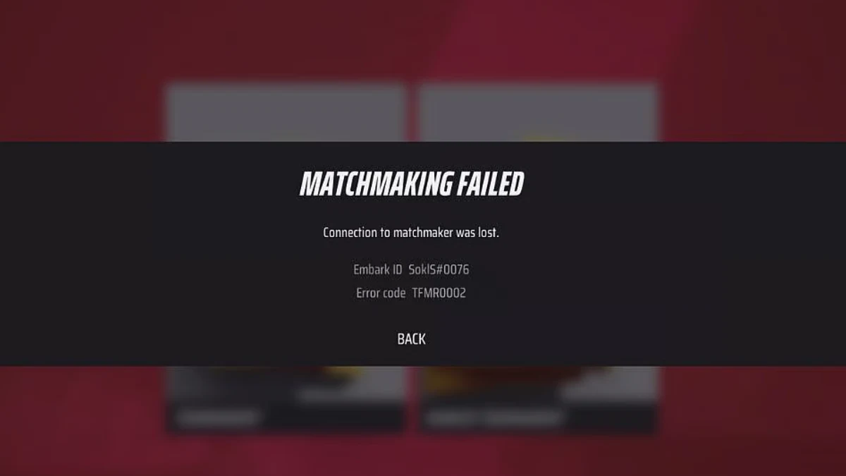 How to Fix Error Code TFMR0002 in The Finals (Matchmaking Failed)