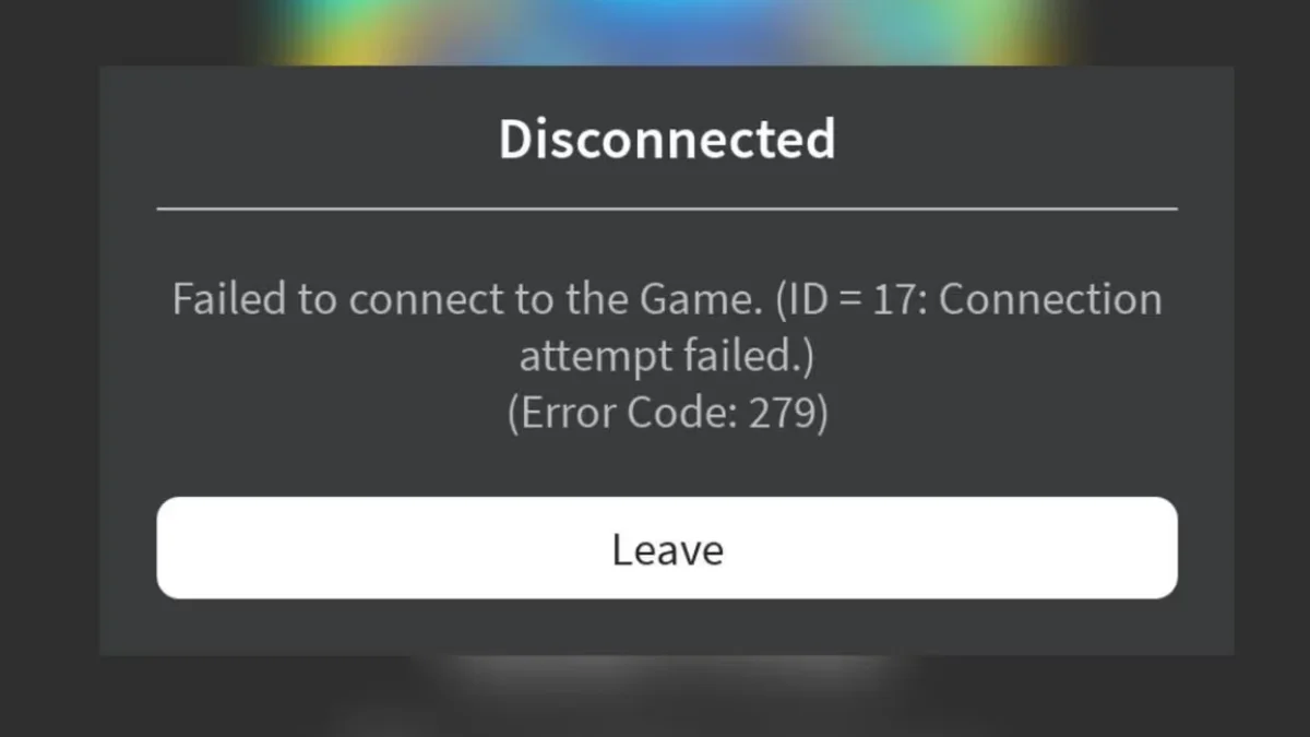 How to Fix Roblox Error Code 279