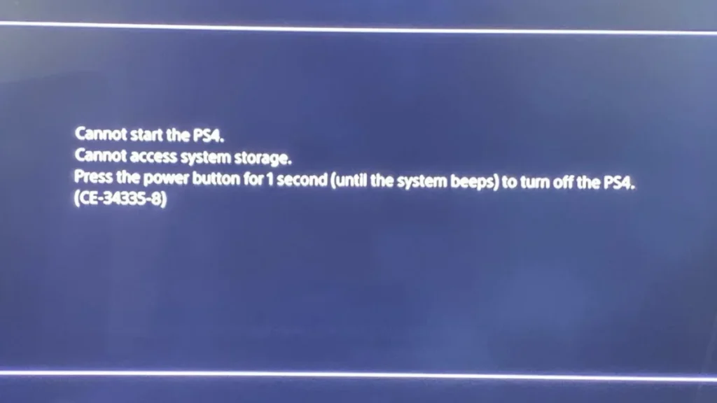 How to Fix PS4 Error Code CE-34335-8: Cannot Access System Storage