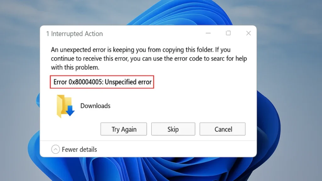 windows error 0x80004005