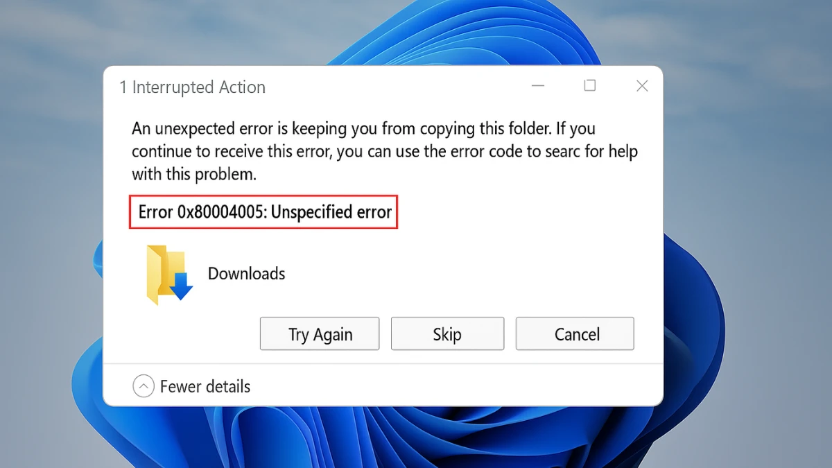 How to Fix Error 0x80004005 on Windows 11 and 10