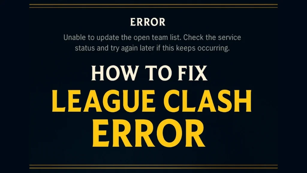How to Fix ‘League Clash Error’ in League of Legends