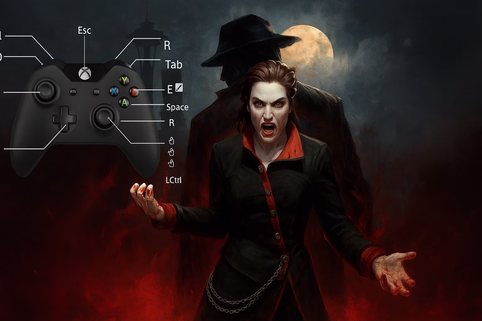 All Vampire The Masquerade Bloodlines 2 Keybindings for PC and Controller