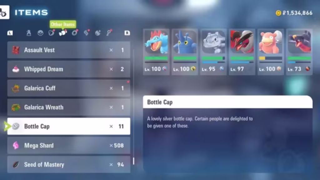 Where to Get Bottle Caps in Pokémon Legends Z-A