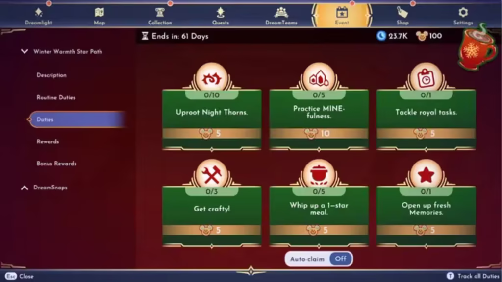 How to re-roll duties in Disney Dreamlight Valley