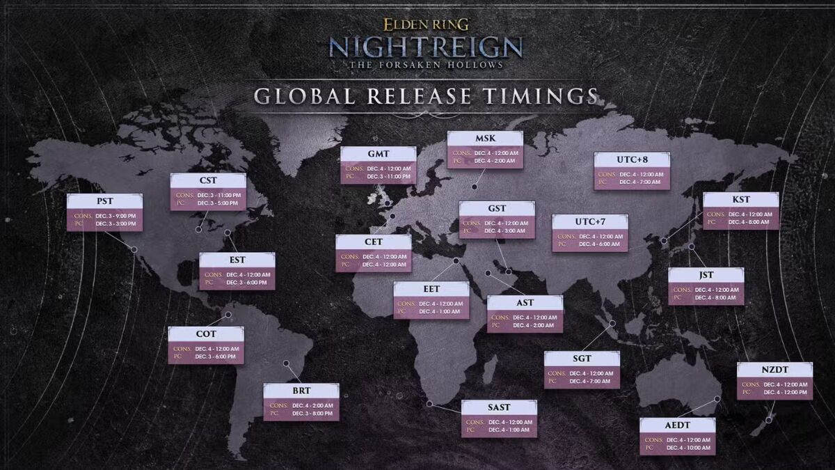 Elden Ring Nightreign The Forsaken Hollows Global Release Date & Time