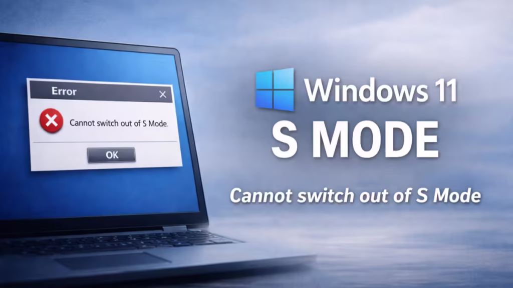 cannot switch out of S mode Windows 11