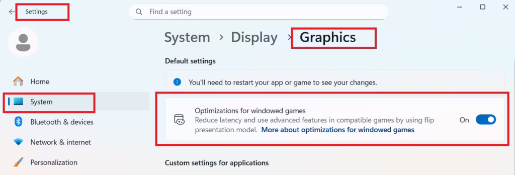 Disable Windows Graphics Optimizations (Most Effective)
