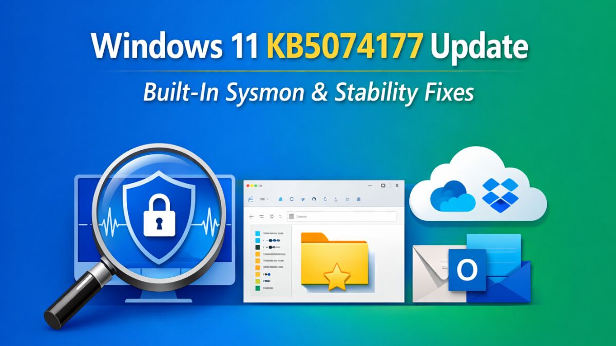 Windows 11 KB5074177 Update Adds Built-In Sysmon and Major Stability Fixes