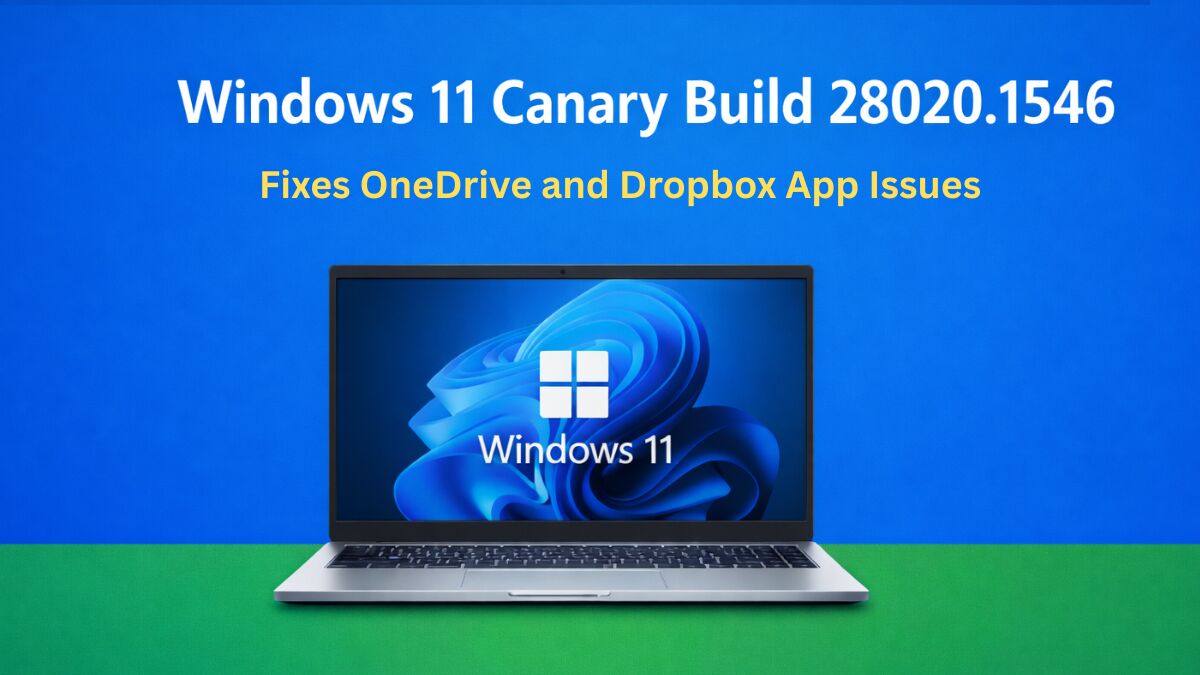 Windows 11 Canary Build 28020.1546 Fixes OneDrive and Dropbox App Issues