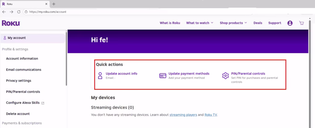 create Roku account without credit card