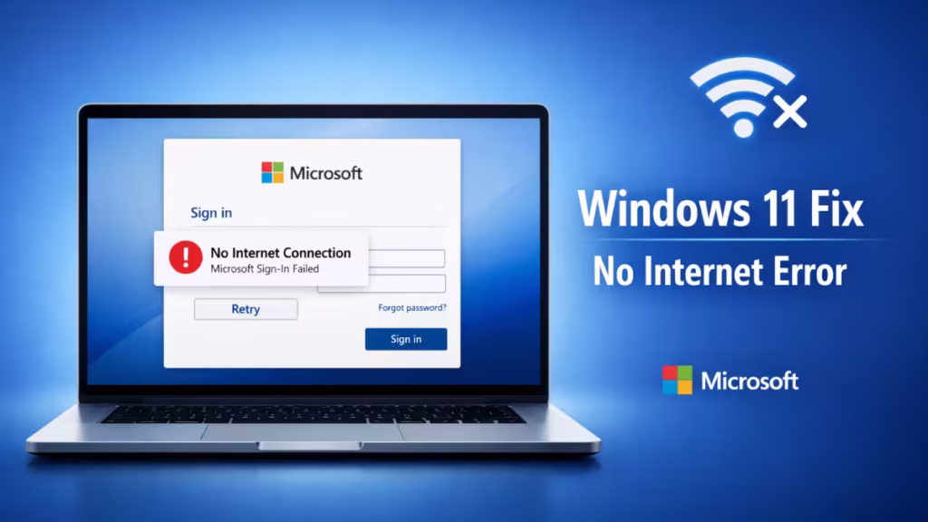 Windows 11 No Internet Sign-In Error Fix (KB5085516)