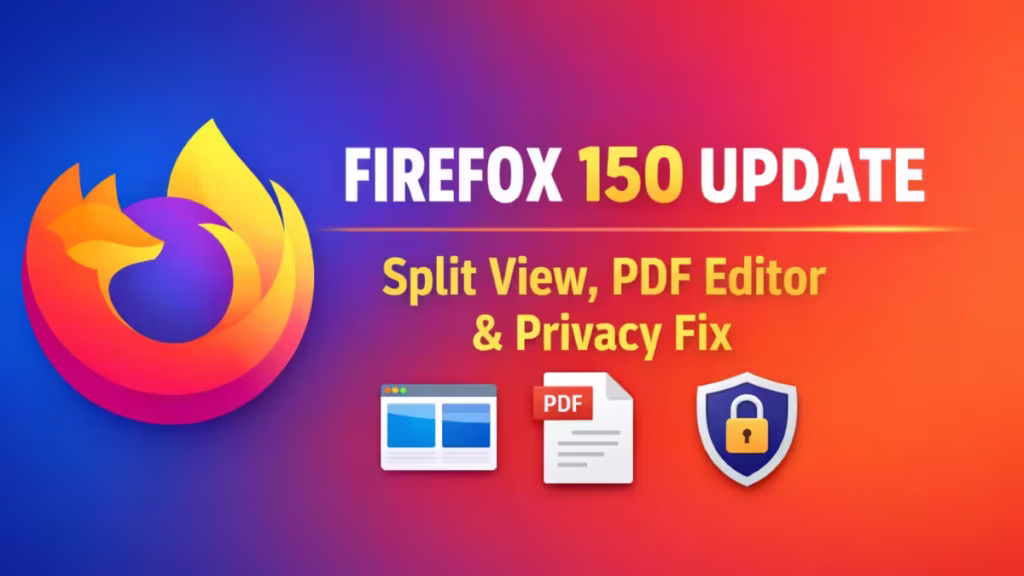 Firefox 150 Update Released: Split View, PDF Editor & Privacy Fix