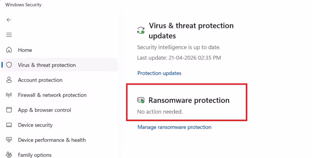 Controlled Folder Access (Ransomware Protection)
