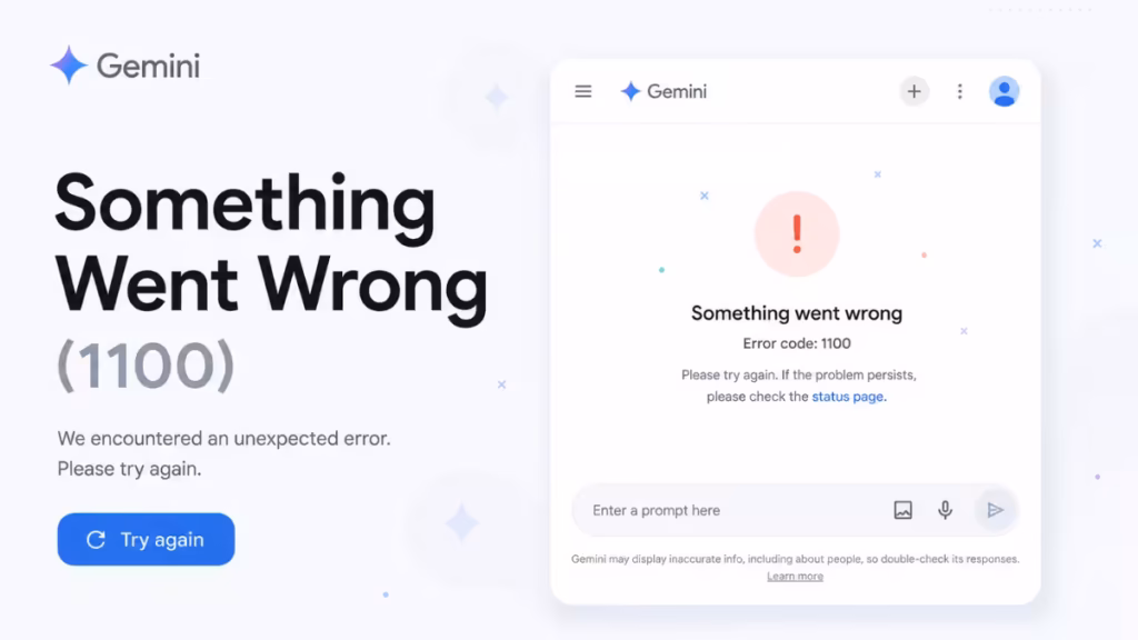How to Fix "Something Went Wrong (1100)" on Google Gemini