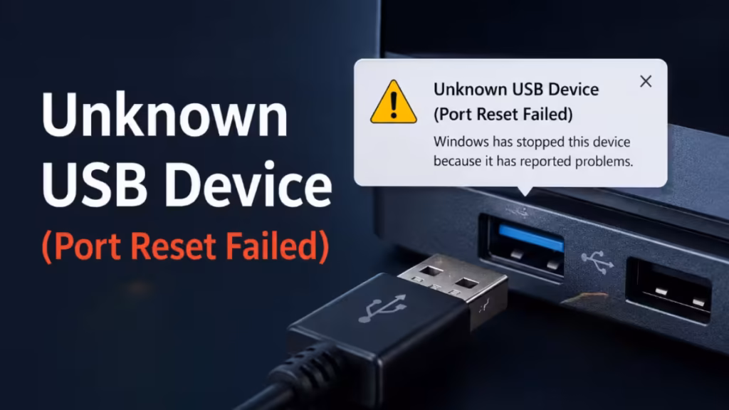 How to Fix Unknown USB Device (Port Reset Failed) on Windows 10/11